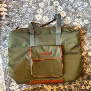 Keep Cool Olive Cooler Bag with Brown Trim